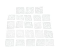 23PCS DIY Quilting Template Set, Quilting Template Embroidery Sewing Cutting Guide, 12cm x 12cm Frosted PP Semi Transparent Template with 23 Patterns for Clothing Quilting Craft Tr