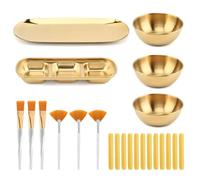 23Pcs Esthetician Supplies for Facials Set, Face Mask Applicator Brushes Tools, Women Facial Mask Mixing Kit Facial Tools, for DIY Skincare(Gold,Size:Multisize)