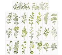 23pcs Flower Stencils for Painting, Reusable Floral Templates for DIY Crafts, Wood Canvas Wall Art, Scrapbooking, Card Making, Fabric Painting (A)