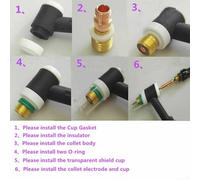 23Pcs for TIG Welding Gas Lens Kit with Short Collets and 10N #10 Cups for WP-17/18/26 Torch, Includes Glass Inserts, O-Rings, Insulators for Industrial Metal Fabrication,