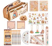 23PCS Kawaii Capybara Pencil Case Set, Cute Stationery Capybara Gifts