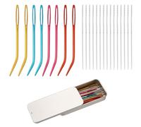 23pcs Large Eye Knitting Tools Set, Including Bent Tapestry Needles & Knurling Yarn Needlepoint Embroidery Needles with Iron Case for Wool Crochet Knitting Repair & Hand Sewing Projects Accessories