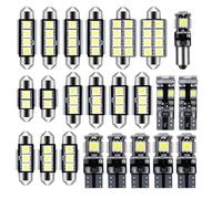 23PCS LED Car Bulbs T10 Interior Car Lights LED Bulbs 5050 W5W 6500K Canbus Error Free LED Bulbs Kit with Decoding Light for Car Interior Dome Map Door Courtesy License Plate Lights 8 Models White