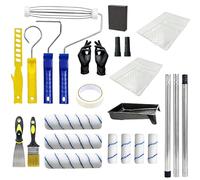 23PCS Paint Roller Kit with Extension Pole, Multifunctional Wall Painting Tools, Professional Painting Supplies Paint Brushes Set for Walls, Ceilings, Home, Oil Paints