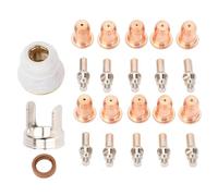 23PCS Plasma Cutter Consumables Kit, Nozzles Tips Electrodes Cups for PT - 60 PT - 40 Torches, Brass and Stainless Steel - Durable Abrasion, Quick Replacement, Metal