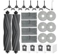 23Pcs Replacement Parts for Dreame L40s Ultra AE/L40s Ultra CE/L10s Ultra Gen 2/X30 Ultra/L10s Pro Ultra Heat, 2 Main Brush, 4 Filter, 6 Mop Pad, 4 Vacuum Bag, 6 Side Brush, 1 Cleaning Tool