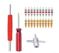 23pcs Tire Valve Core Remover Tool Set, Slotted Screwdriver for Car Truck Motorcycle For, Plastic Handle Electroplated Iron Rod Stem Removal Insertion Kit Red