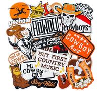 23PCS Western Iron On Patches Cowboy Embroidered Patches for Hats Jackets Backpacks Clothing