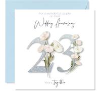 23rd Anniversary Card for Women and Men, Fancy Floral Flowers
