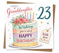 23rd Birthday Card for Granddaughter, Cute Flowers Design