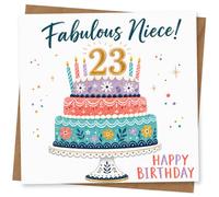 23rd Birthday Card for Niece, Fabulous Cake