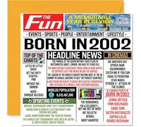 23rd Birthday Cards for Men Women - Born In 2002 Newspaper - Happy 23 Birthday Card for Son Daughter Cousin Vintage Retro Back In 2002, 145mm Bday Greeting Cards