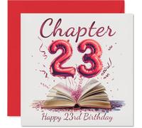 23rd Birthday Cards for Men Women - Start of Another Chapter - Happy Birthday Card for 23 Year Old Man Woman Auntie Brother Friend Sister, 145mm Bday Greeting Cards