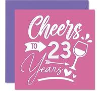 23rd Birthday Cards for Women - Cheers - Happy Birthday Card for 23 Year Old Woman Friend Granddaughter Colleague Niece, 145mm Bday Greeting Cards