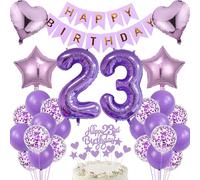 23rd Birthday Man Decoration 23rd Birthday Women Cake Decoration Gift for 23rd Birthday Women Purple Birthday 23 Man 23 years birthday deco Balloon 23rd Birthday 23 years Women birthday deco