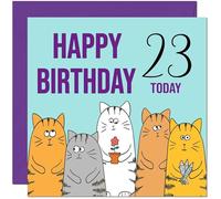 23rd Happy Birthday Card - Cute Cats Birthday Card for 23 Year old twenty three, twenty third
