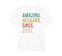 23rd Wedding Anniversary for Him Amazing Husband Since 2003 T-Shirt, Men's Big and Tall, White, 6X Tall