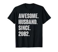 23rd Wedding Anniversary For Him Awesome Husband Since 2002 T-Shirt