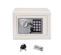 23x17x17cm Mini Safe 4.6Liter Capacity Mini Safe Box for Home Hotel Jewel Value Gun, Electronic Code Lock with Emergency Override Key, Solid Steel Locking Bolts Money Safe, White