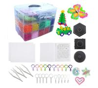 24 000 DIY Handmade Beads Kit with Glow-in-the-Dark 3-Tier Storage Box Multi-Shaped Pegboards Tweezers Ironing Sheets Craft Accessories for Creative Projects