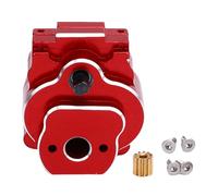 24:1 Complete Transmission Gearbox CNC Aluminum Alloy Upgrade Part for Ascent 18 1/18 RC Crawler Car Enhanced Climbing Power Smooth Operation (Red)