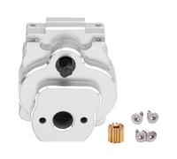 24:1 Complete Transmission Gearbox CNC Aluminum Alloy Upgrade Part for Ascent 18 1/18 RC Crawler Car Enhanced Climbing Power Smooth Operation (Silver)