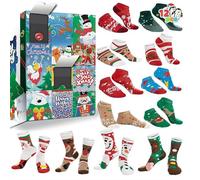 24/12 Pairs Christmas Sock Advent Calendar 2026, 24 Days Countdown Socks with Surprise Designs, Unisex Cozy Xmas Party Favor & Gift for Adults, Family, Friends (Style C 12set)