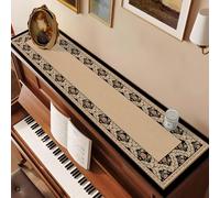 24 18 14 10 Inch Wide Piano Top Runner Mat, Non-Slip & Scratch Protection Dresser Scarf Cloth for TV Cabinet/End Table/Musical Instruments(Style-1,14x80in)