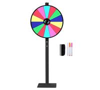 24" 2 In 1 Heavy Duty Spinning Wheel for Prizes, Adjustable Tabletop and Floor Stand Fortune Spinner with Dry Erase Marker & Eraser 14 Slots Spinning Wheel for Fortune Game Carnival,A