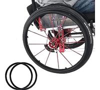 24/22 Inch Wheelchair Push Rim Covers, Silicone Non-Slip Wear-Resistant Push Wheel Covers for Wheelchairs(Black,24in)