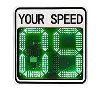 24" × 24" Solar Speed Limit Sign,Aluminum Radar Speed Display Detector Traffic Safety Road Warning Speed Limit Board, Applicable to Highways,Speed-Limit Roads 3DigitDisplay-White