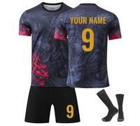 24/25 Home/Away Football Jerseys, Personalised Full Football Kit for Adults & Kids - Your Name & Number, for Football Fans (Includes Shirt, Shorts & Socks)(2425-Dragon 2)
