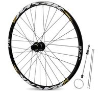 24/26/27.5/29in Mountain Bikes Rear Wheel Quick Release 10x135mm Disc Brake 32H Rear Hub For 8/9/10/11/12 Speed Cassette(Black-gold,24in)