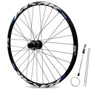 24/26/27.5/29in Mountain Bikes Rear Wheel Quick Release 10x135mm Disc Brake 32H Rear Hub For 8/9/10/11/12 Speed Cassette(Black-blue,24in)