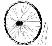 24/26/27.5/29in Mountain Bikes Rear Wheel Quick Release 10x135mm Disc Brake 32H Rear Hub For 8/9/10/11/12 Speed Cassette(Black-green,24in)
