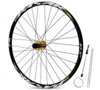 24/26/27.5/29in Mountain Bikes Rear Wheel Quick Release 10x135mm Disc Brake 32H Rear Hub For 8/9/10/11/12 Speed Cassette(Gold,24in)
