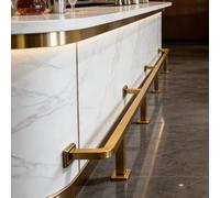 24 26 28 30 32 35 48 60 65 72 in Bar Foot Rail Kit, Heavy Duty Undercounter Footrest Pole Square Tubing, Gold Island Foot Railing Commercial(26inch/66cm)