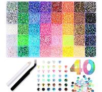24/28 / 40 Colors 32000pcs Resin Rhinestones Bedazzling Kit, Rhinestones for Bedazzling Kit with Glues and Pen with 3mm 10ml, Multicolor Flatback-gems for Diamond-Art, Crafting Book Cups Shoes Nail