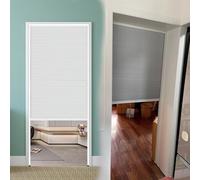 24 30 32 36 42 48 60 72" Accordion Pull Down Door, White Interior Honeycomb Invisible Folding Doors for Living Room/Kitchen/Study/Closet, No-Drilling Partition Sliding Gate,(WxH 34x80in(86x203cm))