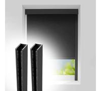 24/30 /36/42 /66/72 Inch Light Gap Blockers, Custom Length Light Blockers for Sides of Blinds, U Channel Aluminium Alloy Light Blocking Strips(Black 2pcs,34in/86.3cm)