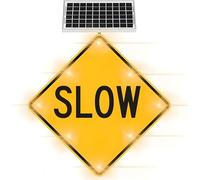 24"/30" Solar Powered LED Flashing Traffic Warning Sign Reflective School Zone Safety Sign for Pedestrian Crossings(30in,1pcs)
