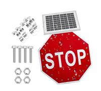 24" 30" Solar Stop Sign Led Flashing Traffic Warning Signs, Rustproof Aluminum Metal Octagon Road, Monocrystalline Silicon Solar Powered Blinking Lighted Sign.(30in)