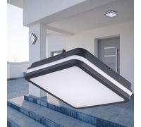 24/30W LED Outdoor Bulkhead Light IP65 Square Wall & Ceiling CCT Motion Sensor