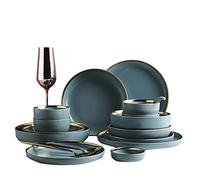 24 32 41PCS Ceramic Dinnerware Set Nordic Dark Green Tableware Creative European Ceramic Tableware with Bowl Plate for 6 810,32