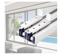 24 35 45 55 65 75 85 95" Double Bypass Sliding Closet Door Track Kit Hardware, Aluminum Rieles para Puertas Corredizas Invisible Vertical(Silver,31in/79cm)