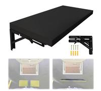 24 36 48 60 72 Inch Stainless Steel Folding Concession Shelf, Food Truck Service Window Shelves, Wall Mounted Countertop Extension Fold Down for Concession Stands(Black,38x12in/96x30cm)