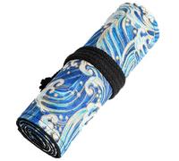 24/36/48/72 Slots Pencil Roll Up Case,Canvas Pencil Wrap Case,Large Pencil Case Big Capacity,Artist Colored Pencils Organizer for Drawing Coloring and Sketching (No Pencil Included) (Sea, 72 Slots)