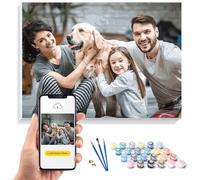24/36/48 Colors Personalised Paint by Numbers Kit for Adults - Custom Photo DIY Painting Set for Beginners, Create Unique Wall Art from Your Favorite Photo of Family, Pet, or Loved One