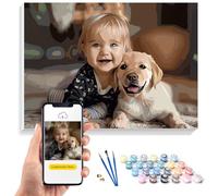 24/36/48 Colors Personalised Paint by Numbers Kit for Adults - Custom Photo DIY Painting Set for Beginners, Create Unique Wall Art from Your Favorite Photo of Family, Pet, or Loved One