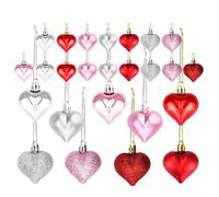 24/36/48 Pcs Heart Ornaments For Valentine Decor Featuring Plastic Love Charms For Home And Event Styling(4cm24)